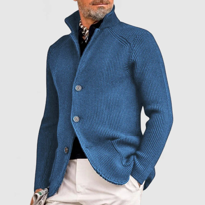 Men's Knitted Cardigan – Classic Button-Up Sweater with Ribbed Design