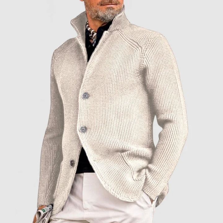 Men's Knitted Cardigan – Classic Button-Up Sweater with Ribbed Design