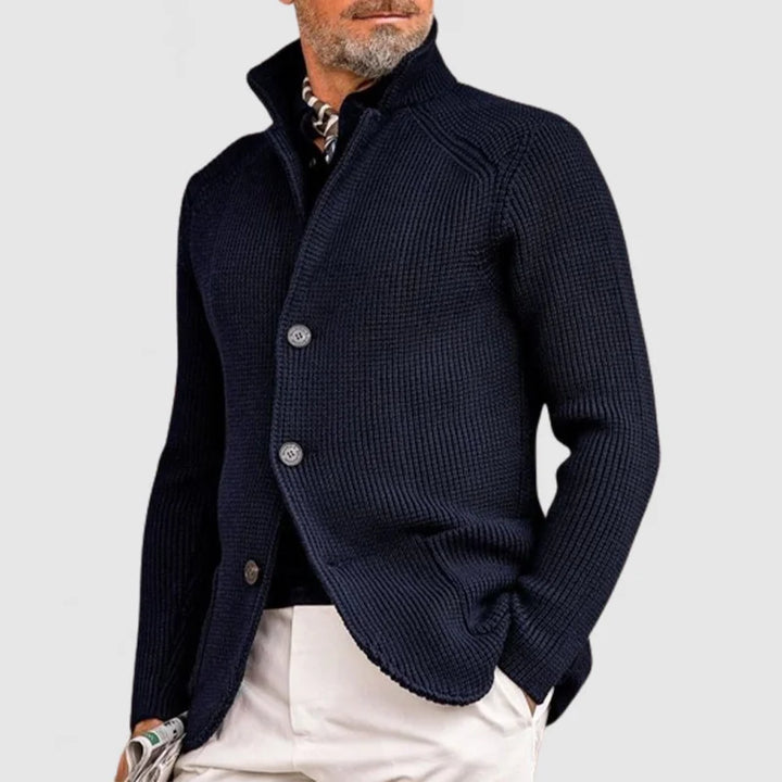 Men's Knitted Cardigan – Classic Button-Up Sweater with Ribbed Design