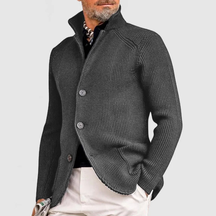 Men's Knitted Cardigan – Classic Button-Up Sweater with Ribbed Design